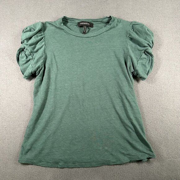 BCBGMaxazria Tops Womens Small Lot of 2 Blouses Floral Solid Short Sleeve - Picture 9 of 16